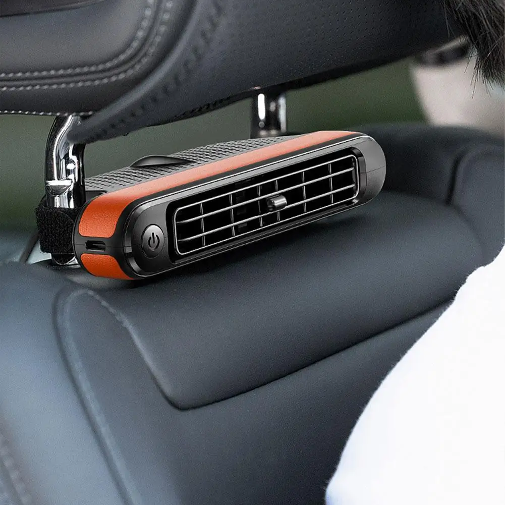 

Summer Portable Car Fan Brushless Motor In Car USB Seat Wind Speed Cooling Fan Adjustable Twin-turbine Small Three-speed P2R0