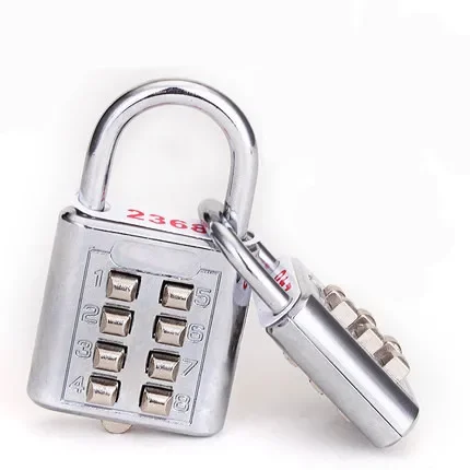 Weiyi 4 Digit /5digit Push Button Combination Padlock Silver Number Luggage Travel Code Lock Travel Accessories