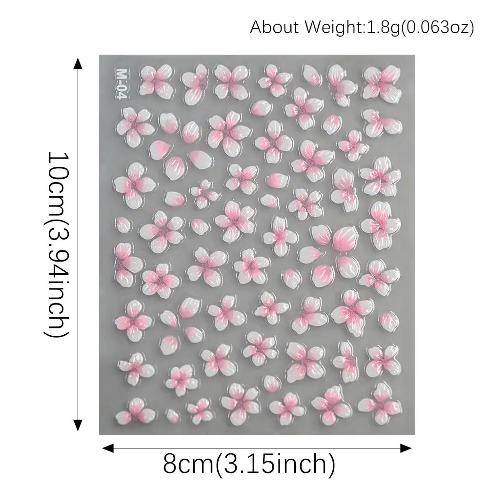 1Pc 3D Raised Ombre Design Nai - Nail Art Ombre Pink recension och pris