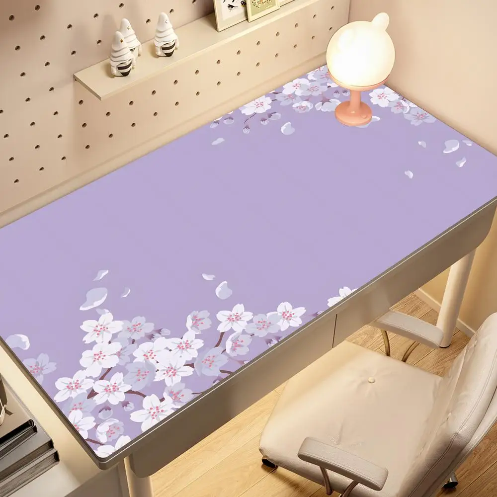 

Настольный коврик Purple Blossom с милыми пастельными цветами: фиолетовый, сиреневый, лавандовый, вишневый, сакура. Японский настольный коврик, милый кавайный коврик для мыши HYBXAXC