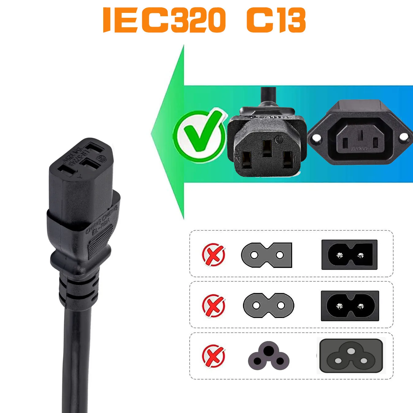 สายไฟ EU CEE 7/7 SCHUKO สายไฟหลัก EU เป็น IEC 60320 C13 3M 1.5M สายไฟ AC ยุโรปสำหรับพีซี เครื่องพิมพ์