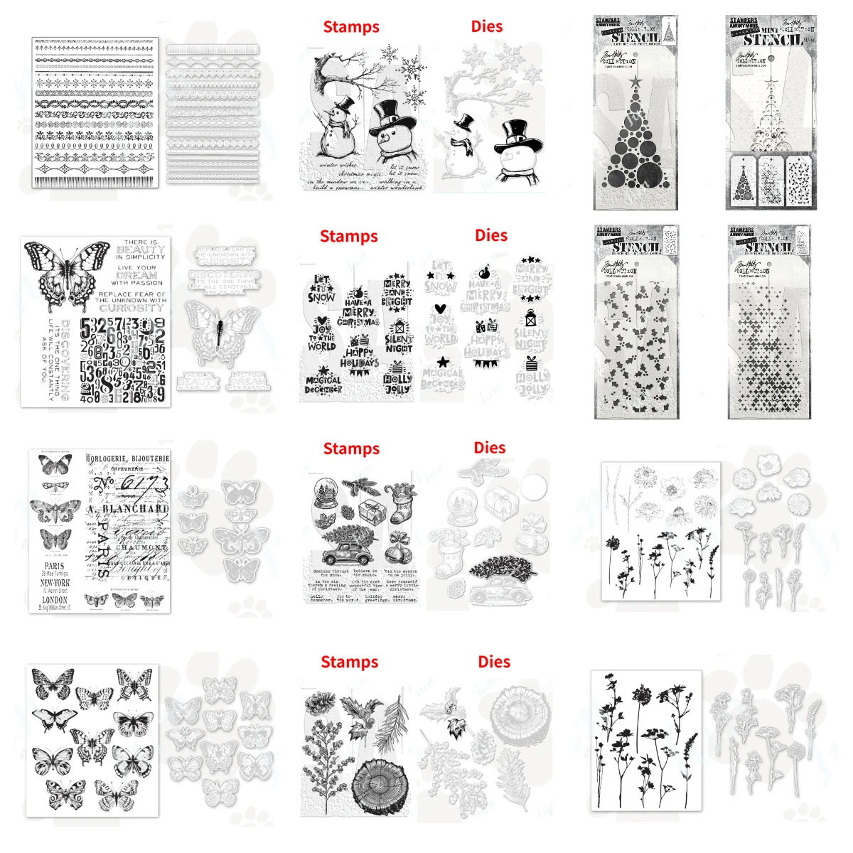 

Postage Stamps Cutting Dies Layered Stencils Scrapbook Diary Decoration Embossing Template DIY Mini Bouquet Molds Handmade