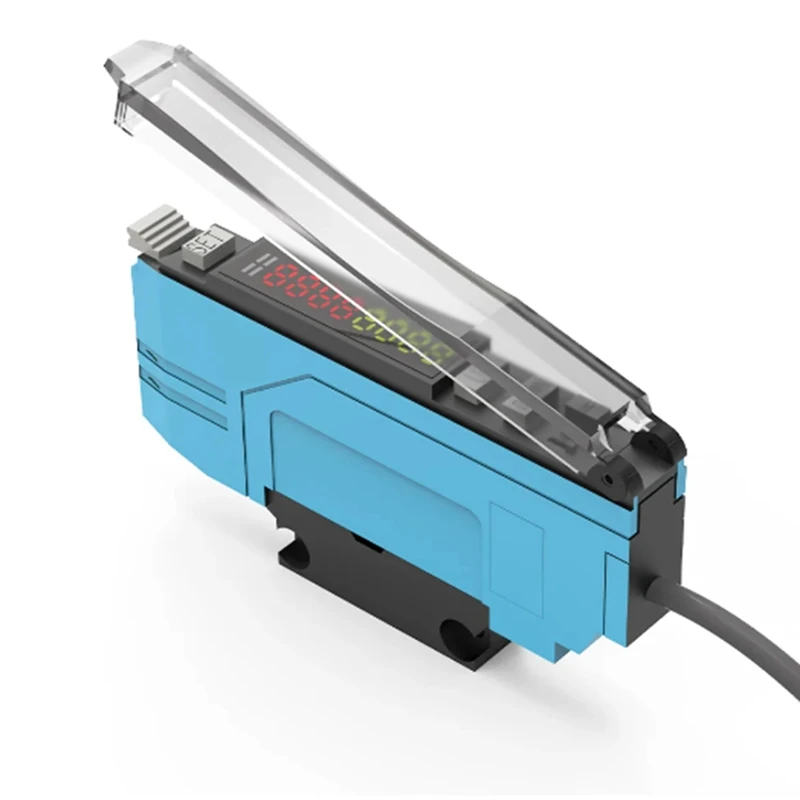 Волоконно-оптический датчик усилителя аналоговый 0-5 В напряжение NPN NO NC двойной выход 12-24 В постоянного тока 4-проводной оптический фотоэлектрический переключатель