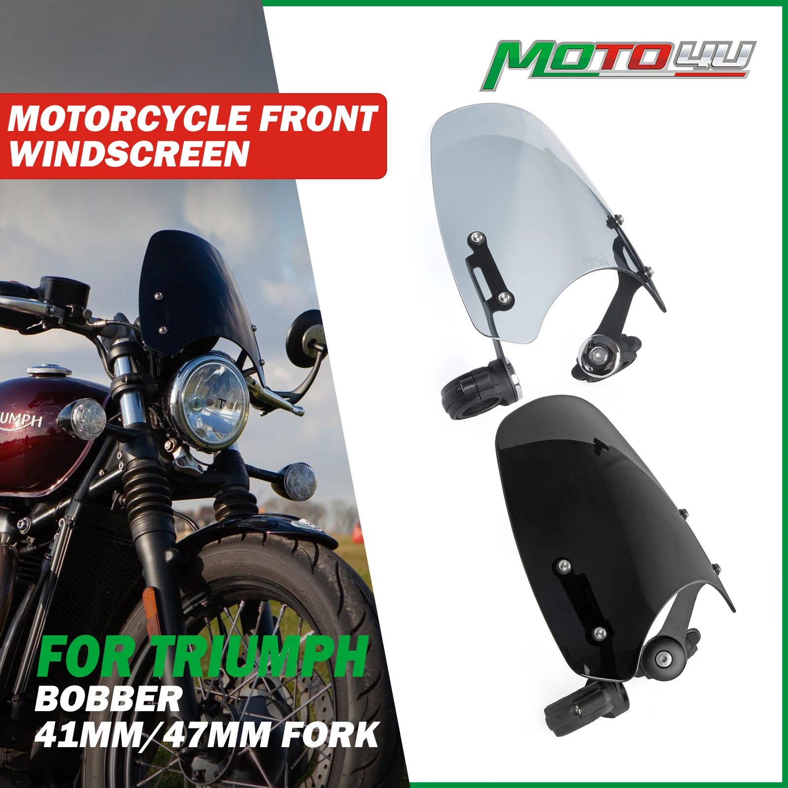 

41MM/47MM Fork For Triumph Bobber Classic Flyscreen Motorcycle Front Windscreen Screen Protection Rotatable stand