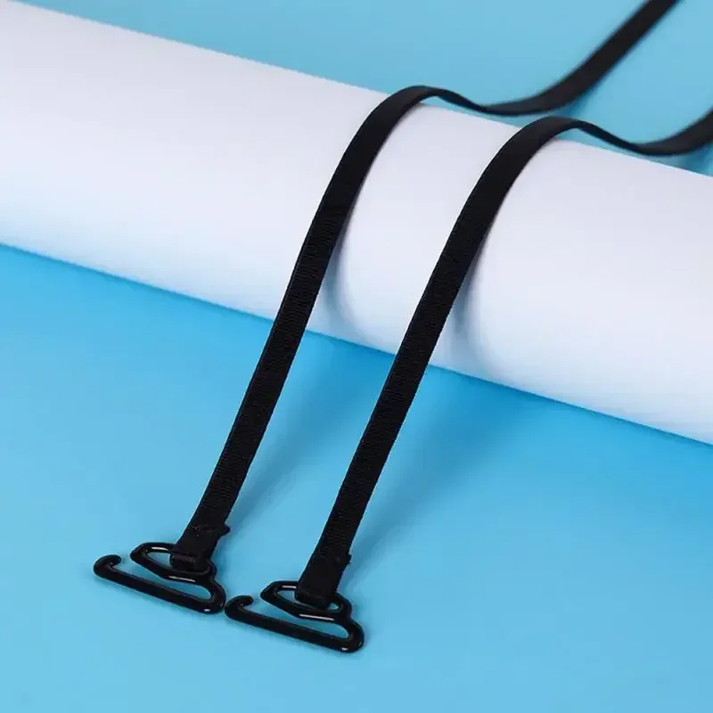 2Pcs 0.5cm Width Women Slip Resistant Bra Straps Black Double Shoulder Elastic Brassiere Lady Bra Strap Lingerie Accessories