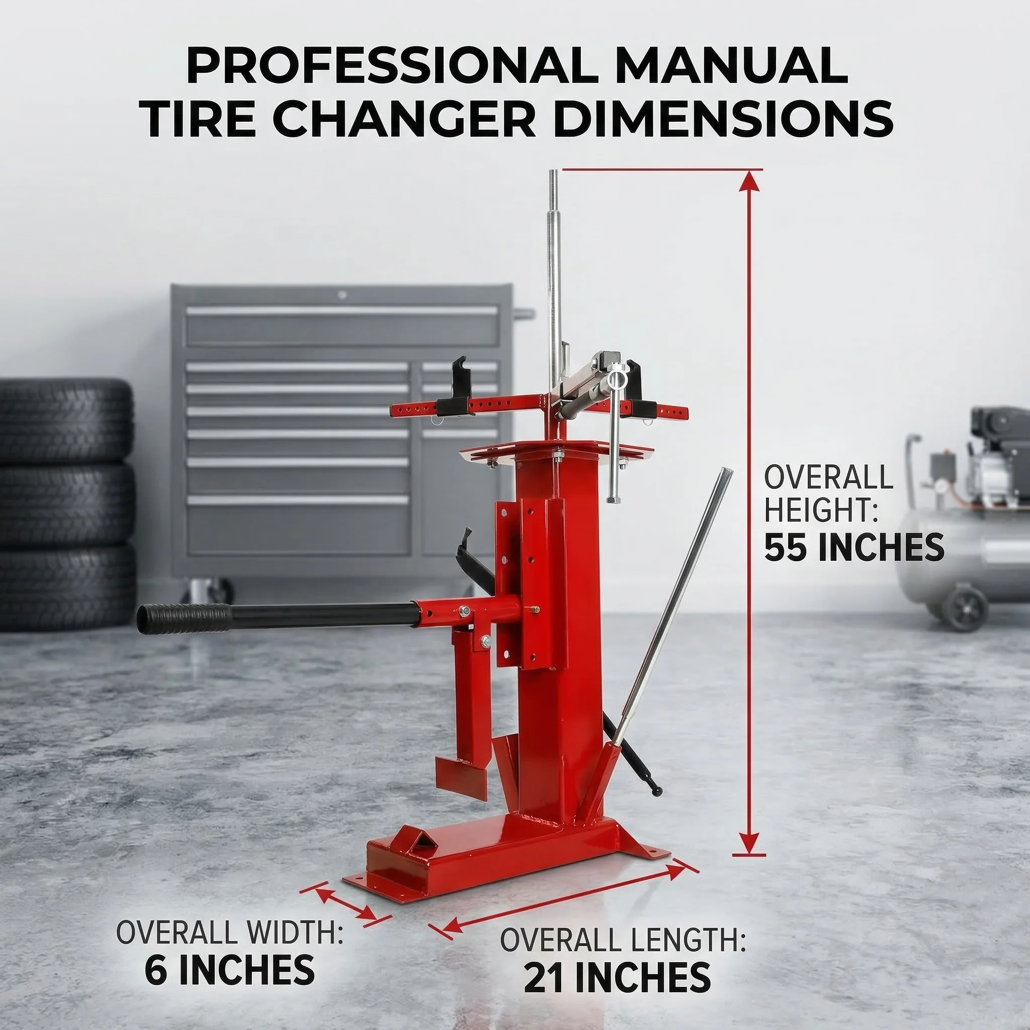 

Manual Tire Changer with Bead Breaker Portable MountDemount Tool for 4 to 165 Tires Truck Car Motorcycle Red