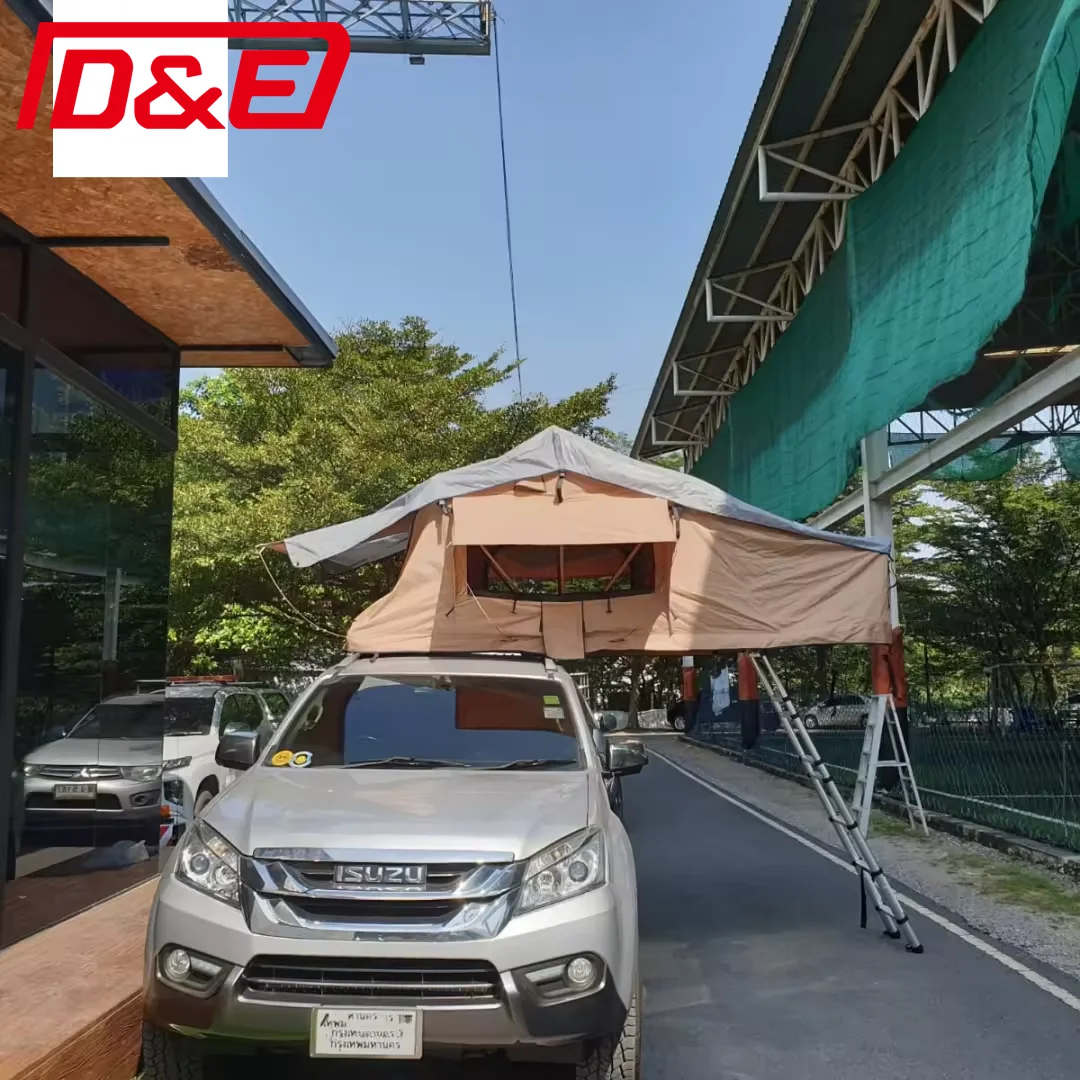 2024 New Customized Outdoor Off-road Camping Canvas 4x4 Car Auto Roof Tent Car Aluminum Roof Top Tents for Rooftop Tent 4 Person