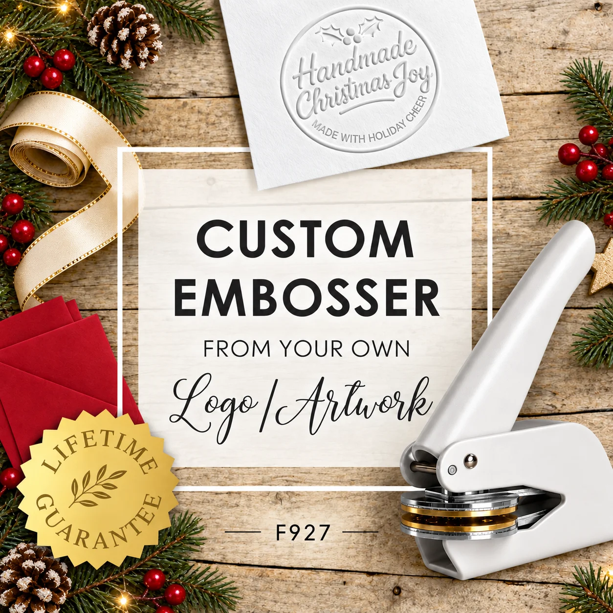Design Your Own LOGO Embosser Stamp Merry Christmas Customization Library Book Seal Custom for Company Personalized Wedding Seal