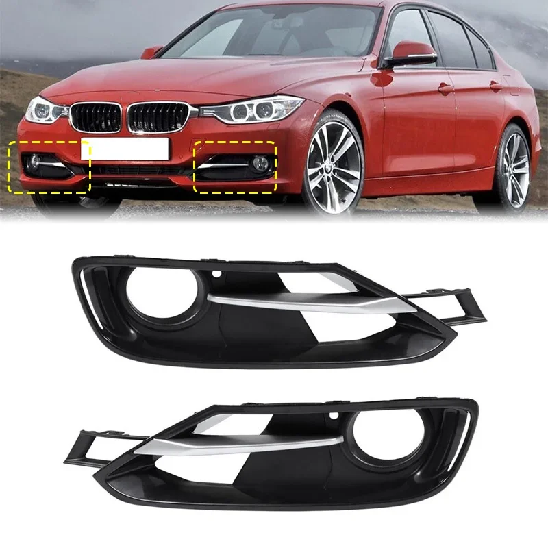 For BMW 3 Series F30 F31 316i 318i 320i 325i 328i 2012-2015 Front Fog Light Frame Grille Cover Fog Lamp Trim Protection