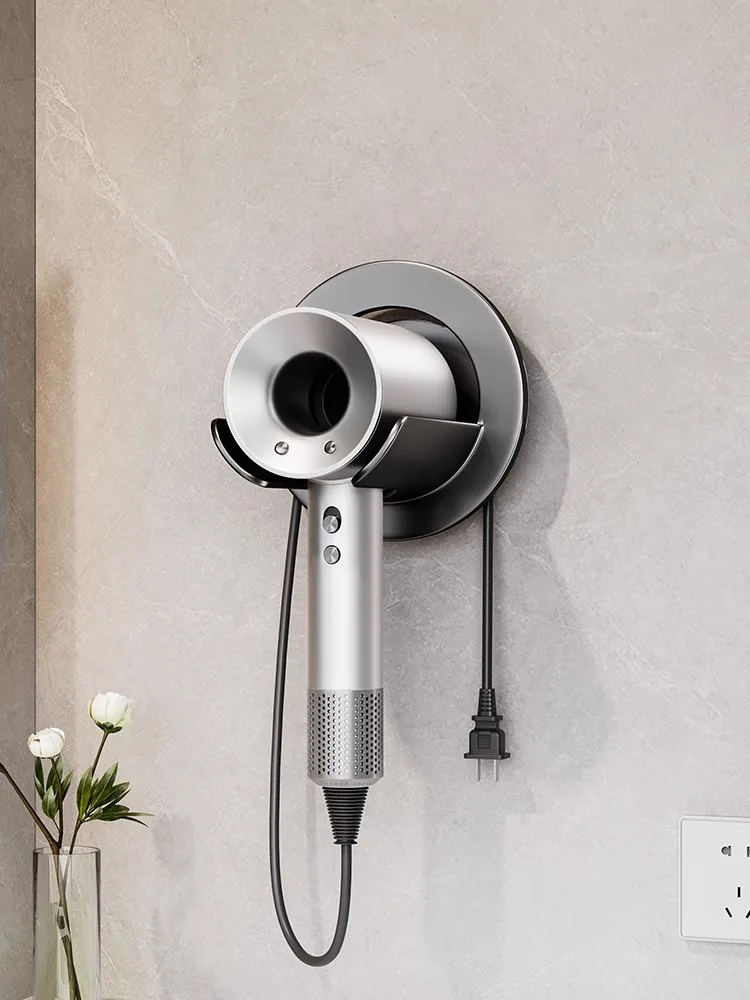 Suporte de Parede Autoadesivo para Secador de Cabelo em Plástico, Organizador Suspenso Sem Furos, ABS
