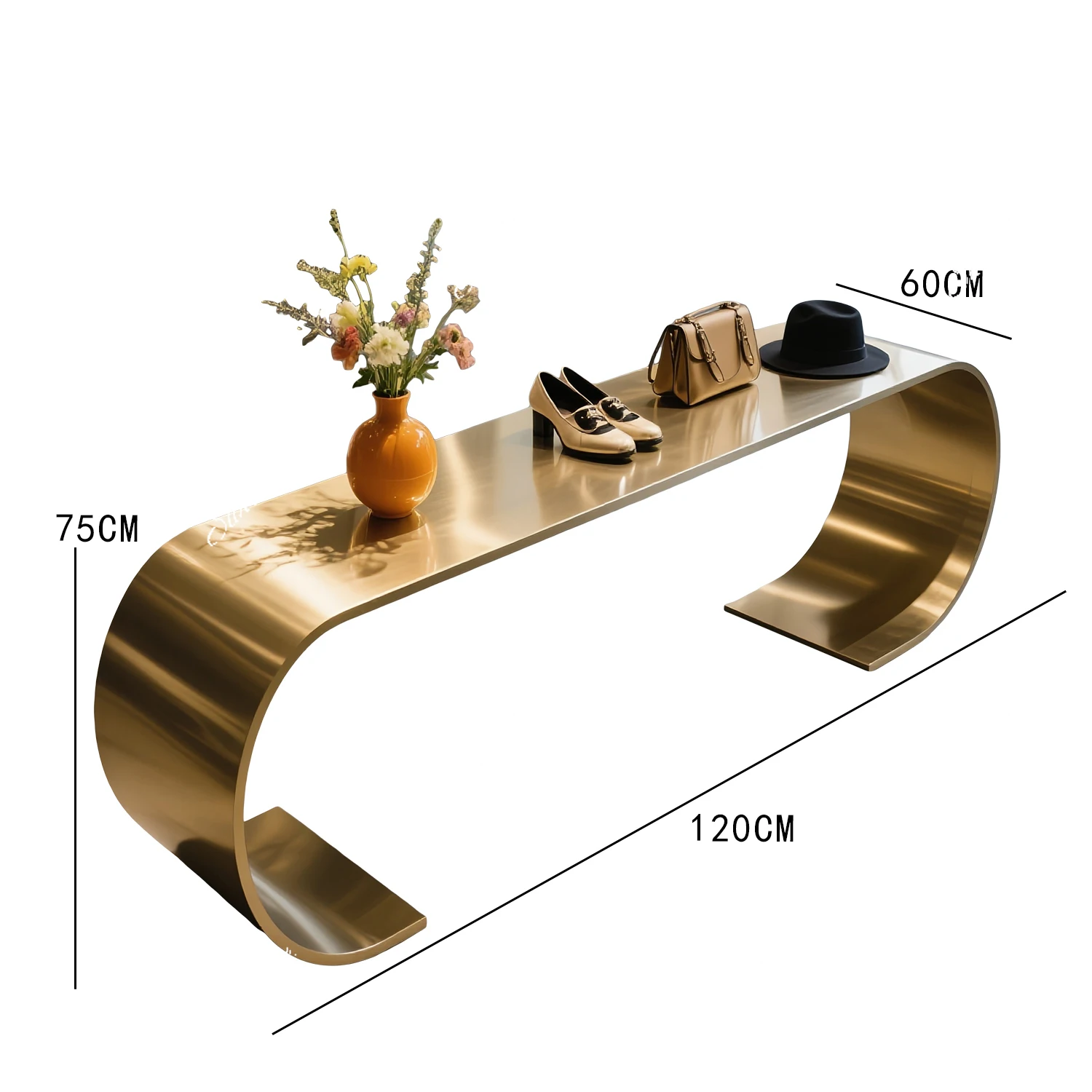 Modern minimalist high-end light luxury stainless steel Nakajima water table