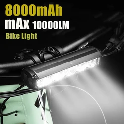 8000Mah 5 Led 5*P90 Bike Light Front Waterproof Led Flashlight Bicycle Light Rechargeable 10000Lm Headlight Bicycle Accessories