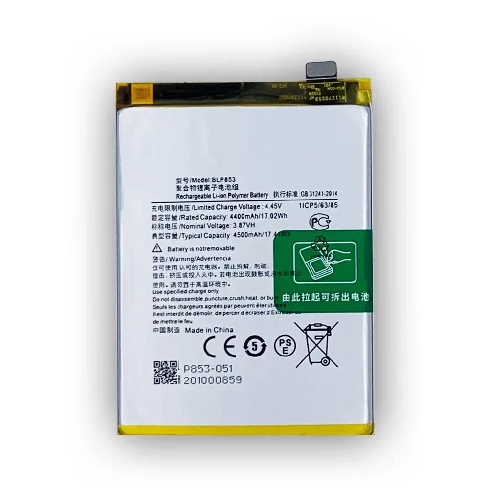 High Quality Replacement Battery For OPPO Reno 4 4G BLP853 4500mAh Mobile Phone Large Capacity Built-in Batteries