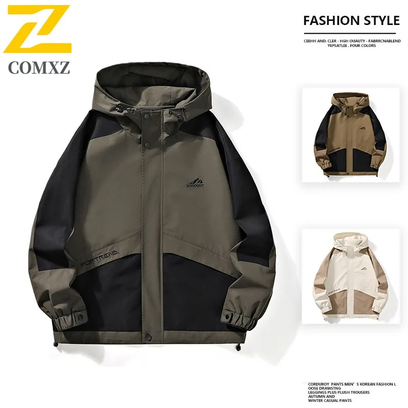 

COMXZ breathable Windbreaker Men 2025 New Spring Autumn Outdoor spors Jacket Fashion Windproof Coat Couple Mountaineering Suit