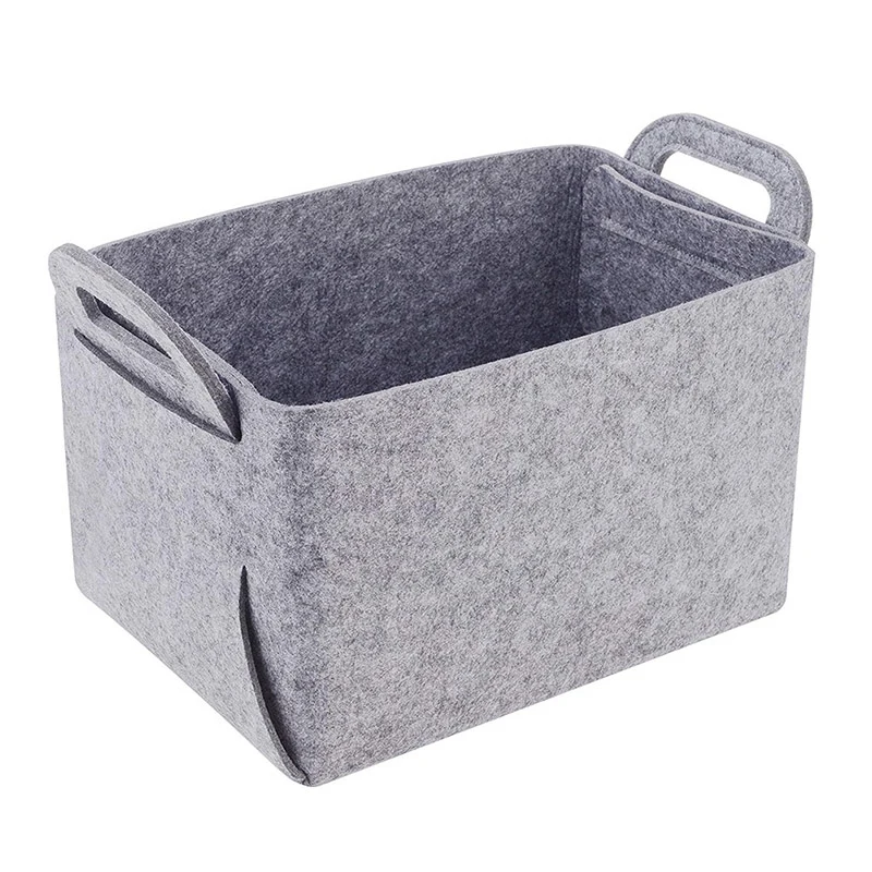 Foldable Felt Storage Basket Laundry Basket Desktop Sundries Underwear Toy Storage Box Cosmetic Box Stationery Container Basket