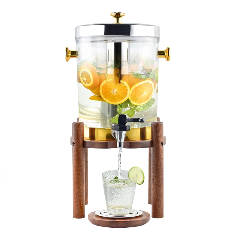 

Контейнер для сока, пластиковый диспенсер для сока из нержавеющей стали с патрубком, контейнер для льда, сохраняет холод для дома, отеля, ресторана