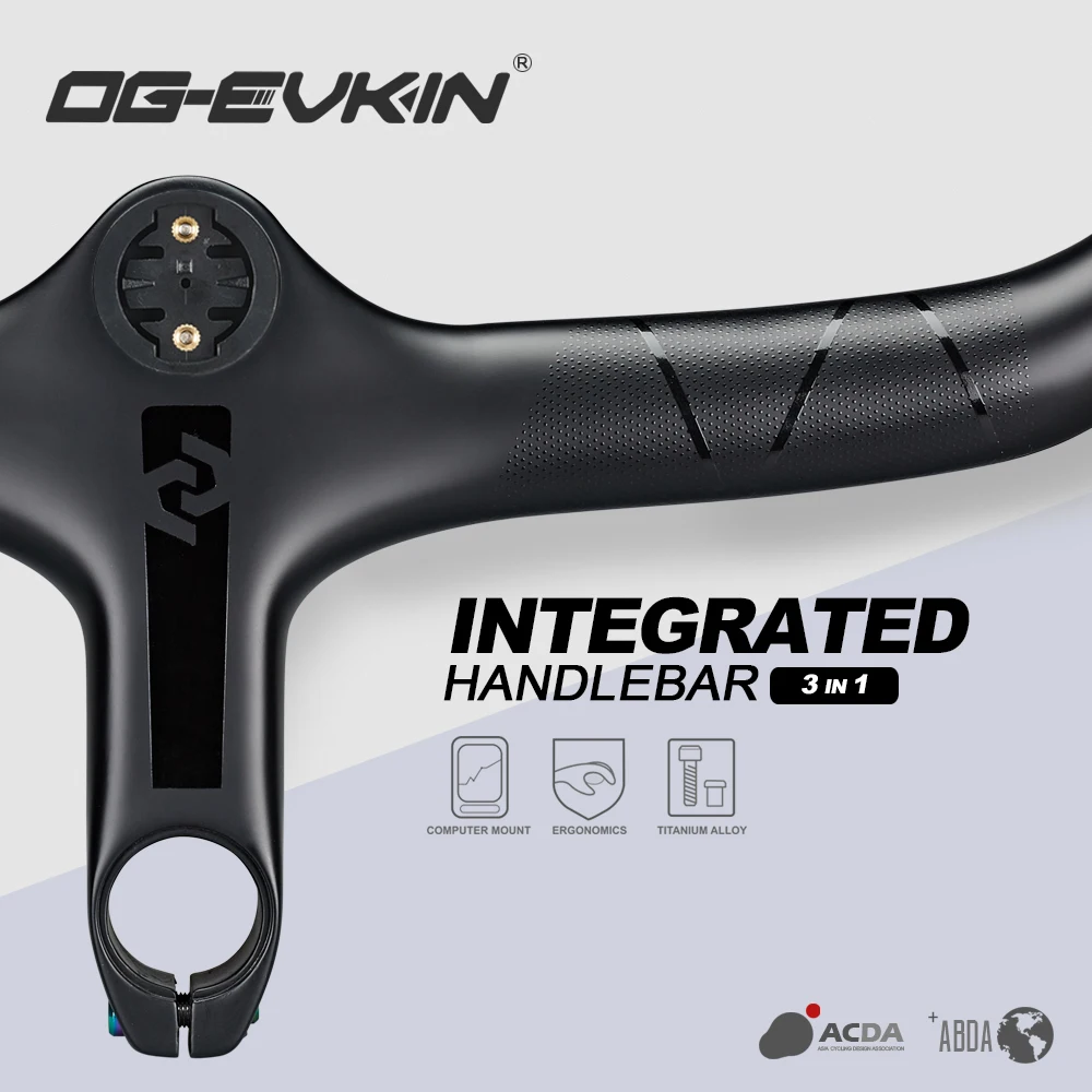 

OG-EVKIN HB-1200 Carbon Road Integrated Handlebar 28.6mm Carbon Handlebars For Road Racing Bicycles Handle Bar Bicycle Parts