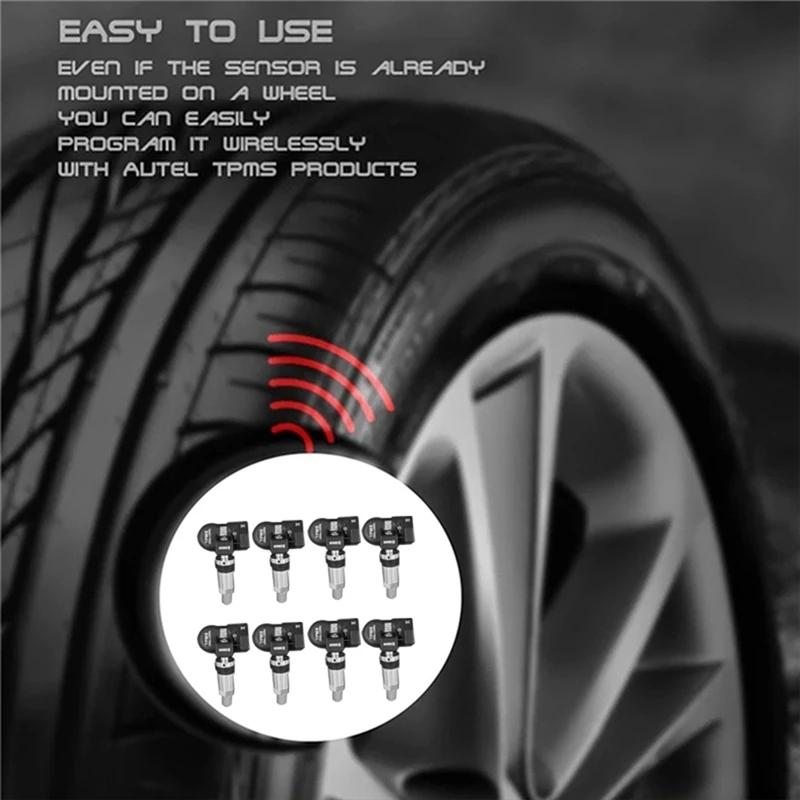 8Pcs Programmable TPMS MX Sensor 315MHZ+433Mhz 2-In-1 Tire Pressure Sensor Monitor For Autel Tool TS408 TS508 ITS600