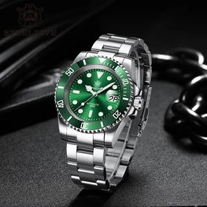 Steeldıve sd1953 yeni varış, paslanmaz çelik iki renkli kadran nh35 otomatik izle 300 m su geçirmez su geçirmez água safir cam saatler erkek Saatin ilk 10 satışı panerai otomatik, no. 5