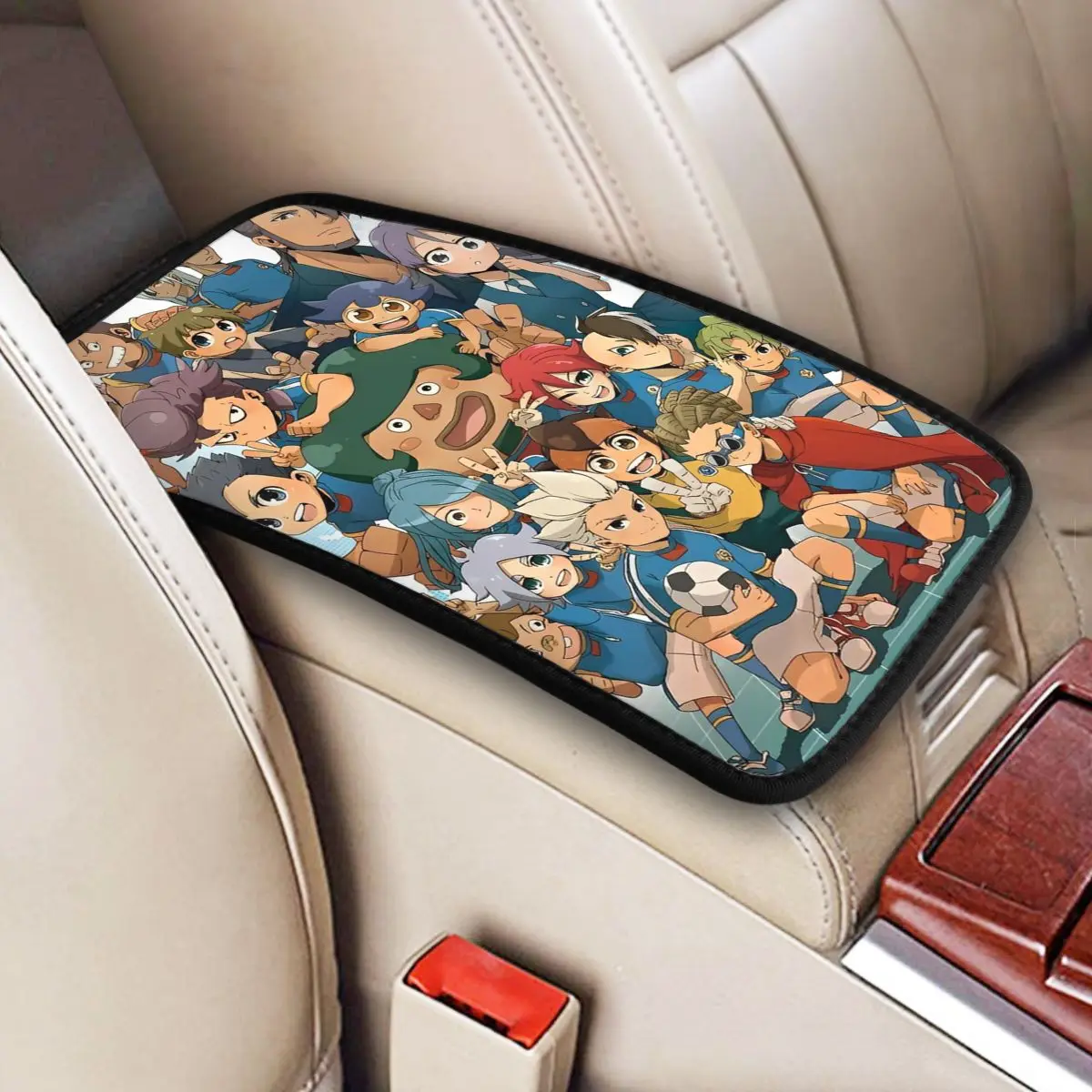 Center Handle Box Pad Cushion Inazuma Eleven Anime Car Armrest Cover Mat Auto Styling Interior Accessories