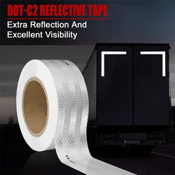 White DOT-C2 Reflective Tape Sticky Safety Conspicuous Sticker Vehicle Waterproof Reflective Sheeting Truck Strip  For Trucks