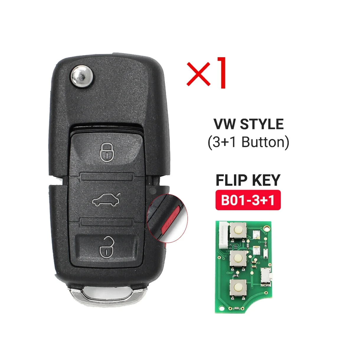 KEYDIY B01-3+1 Remote Control Car Key Universal 4 Button for Style for KD900/-X2 MINI/ URG200 Programmer