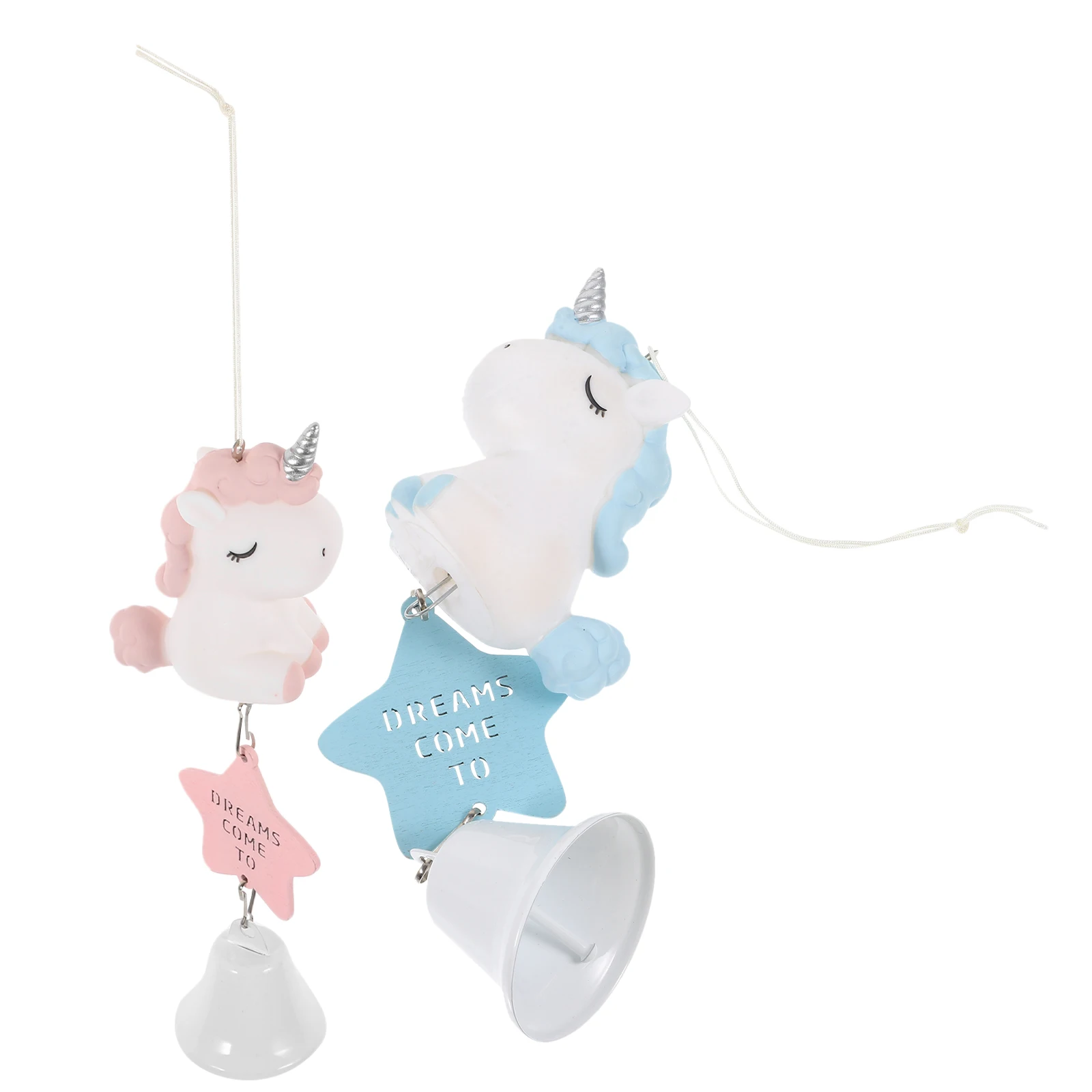 

2Pcs Delicate Unicorn Wind Bell Resin Hanging Decor for Bedroom Living Yard Window Gift Unicorn Wind Bell