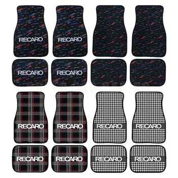 4pcs Non-slip Recaro Fabric Mat Carpet Non-slip Plush Floor Mats Car Mats Pad Protector Car Accessories Decoration