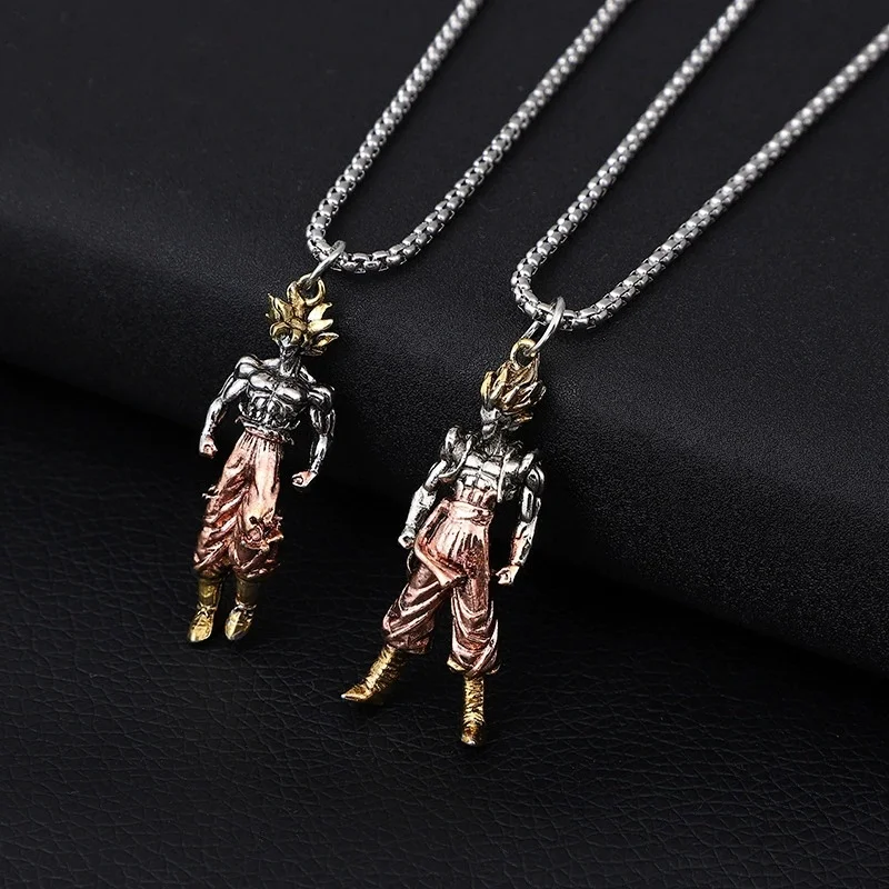 Dragon Ball Z Super Saiyan Son Goku Alloy Electroplate Necklace Personality Pendant Hip Hop Sweater Chain Comic