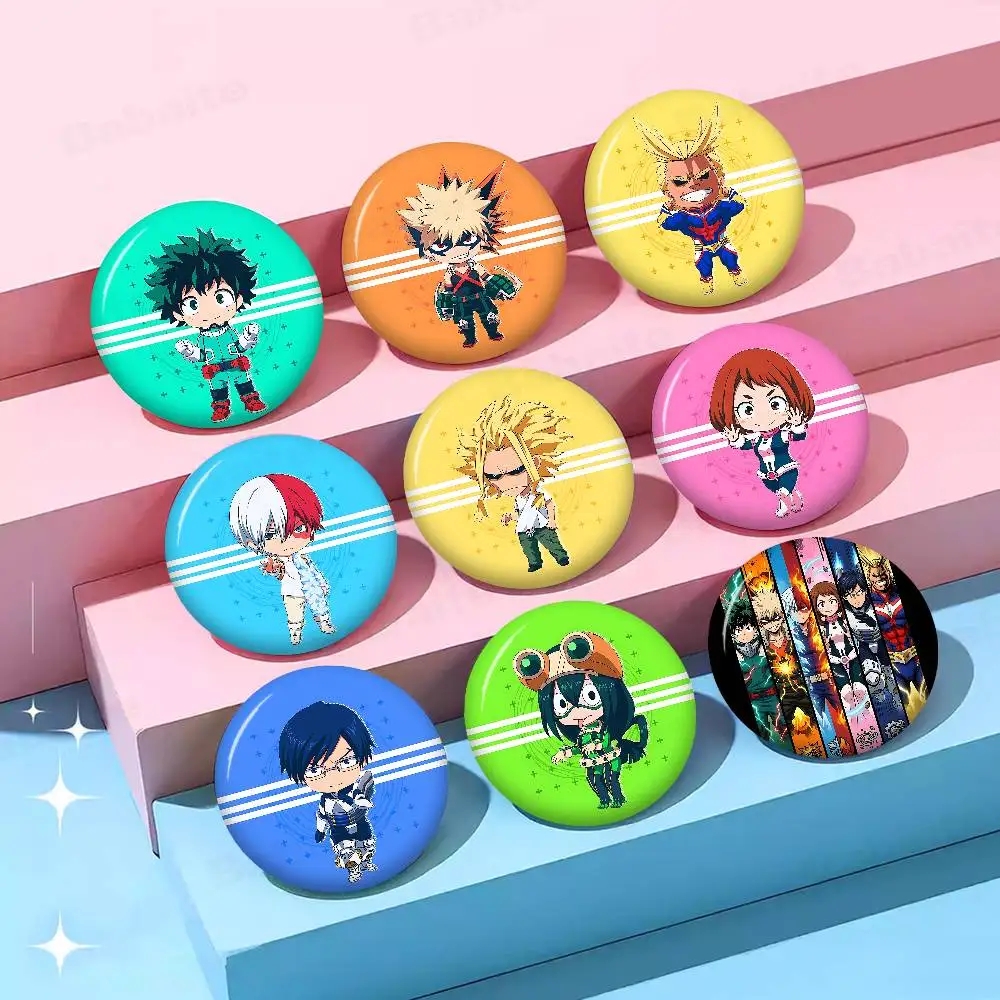 Anime M-My H-Hero A-Academia Button Pins Slogan Creative Brooches Backpack Clothes Decoration Fashion Cartoon Jewelry Gifts