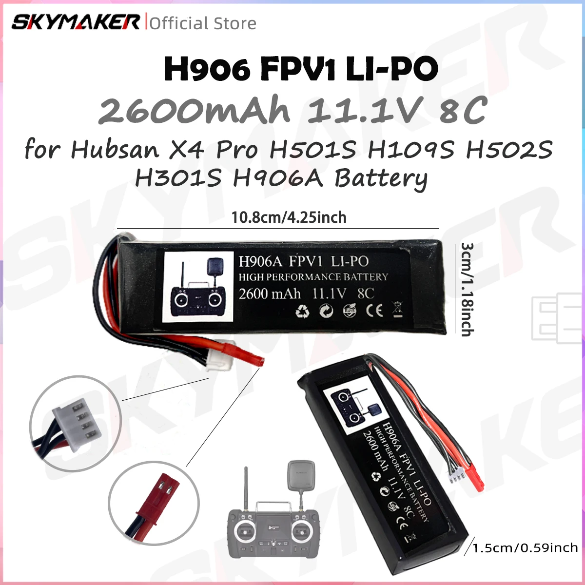 

H501S передатчик 11,1 В 2600 мАч 3s аккумулятор для Hubsan X4 PRO H109S H502S H301S FPV1 пульт дистанционного управления H906A Запчасти для аккумулятора