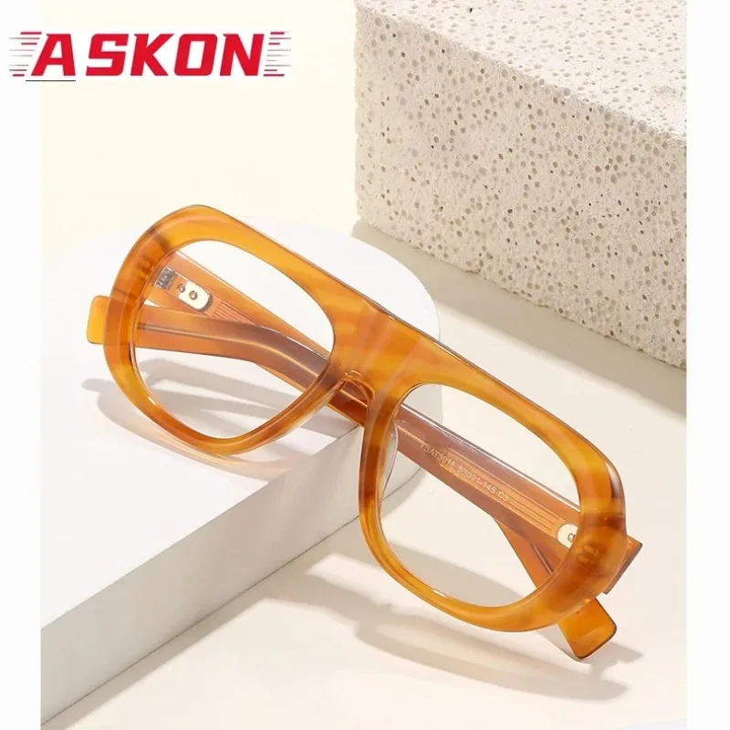 ASKON Acetate Thick Square Big Glasses Frames Eyewear Men Tortoise Myopia Reading Eyeglasses Frame Man Women Hyperopia Simple