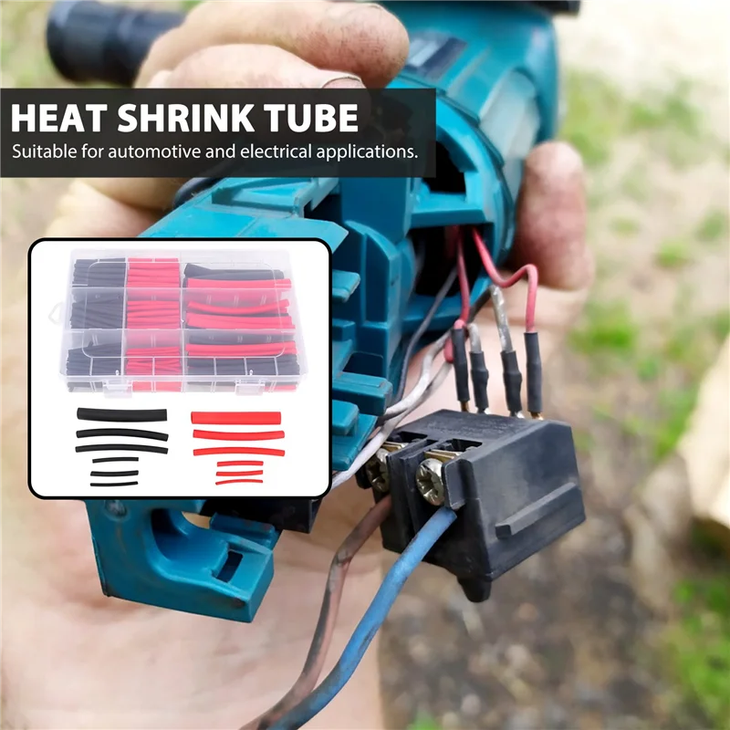 ABSE-270Pcs 3:1 Dual Wall Adhesive Heat Shrink Tubing Kit,Marine Wire Cable Sleeve Tube Assortment Heat Shrink Tubing Tube