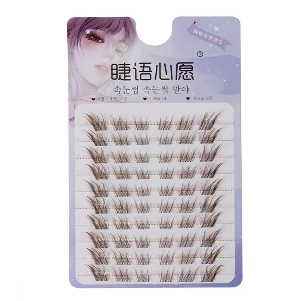 60Pcs Cat Eye Natural Lashes Clusters Manga Wispy C Curl DIY Lash Extensions Wispy Fox Eye Lash Extension for Eyelash Extensions
