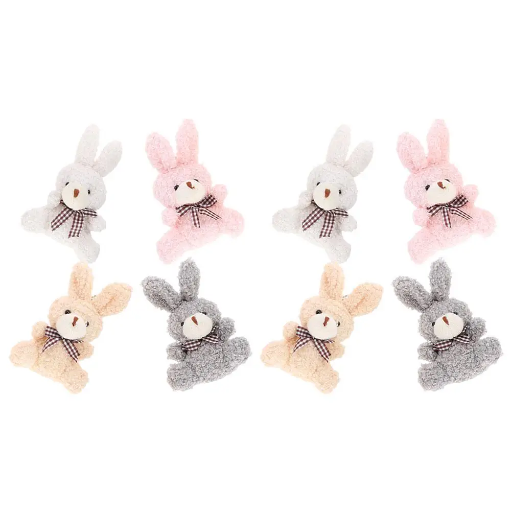 8 Pcs Mini Pendant Rabbit Keychian Bunny Cartoon Key Kids Easter Soft Rabbit Key Gifts Mini