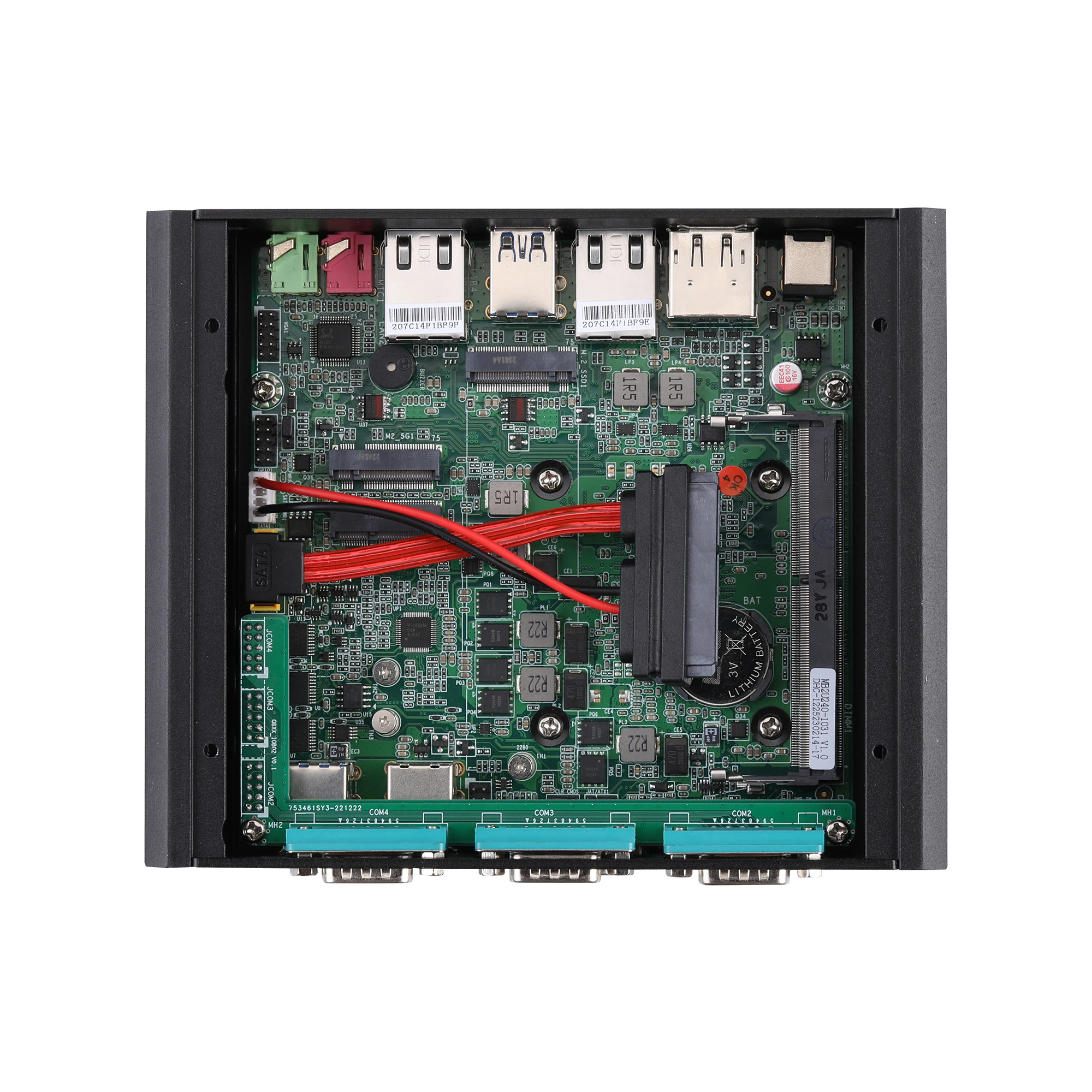 QOTOM-Processeur sans ventilateur Celeron 4305U/Core, LAN Gigabit 15W 2*2.5, 4 * RS232, Mini PC Q30912P Qravi 31P i3-10110U