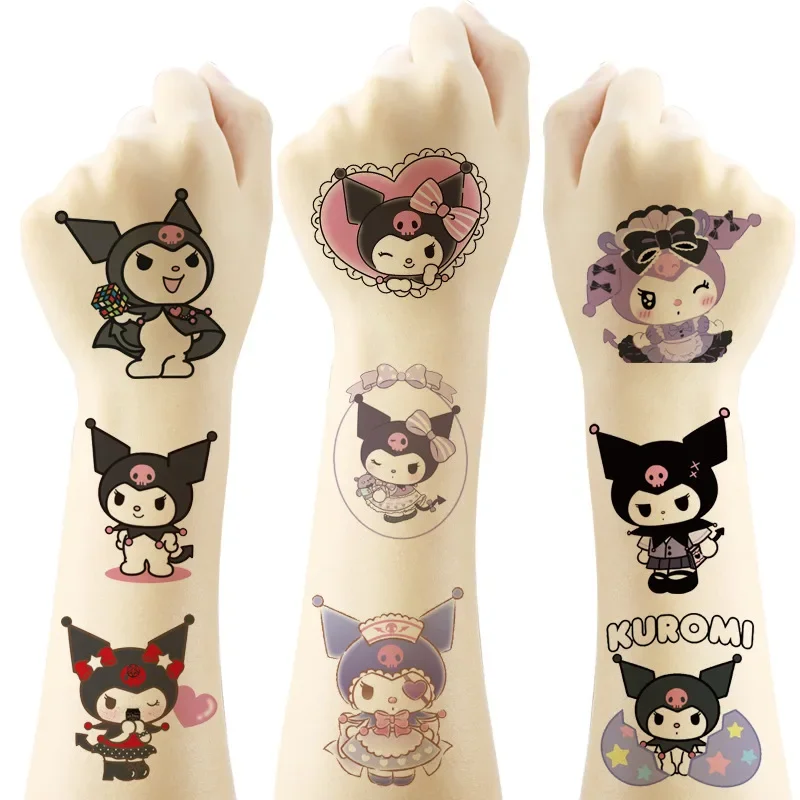 20Pcs Kuromi Theme Tattoo Stickers Waterproof Cute Sanrio Kuromi Sticker Funny Kids Girls Christmas Birthday Gift Reward Toy