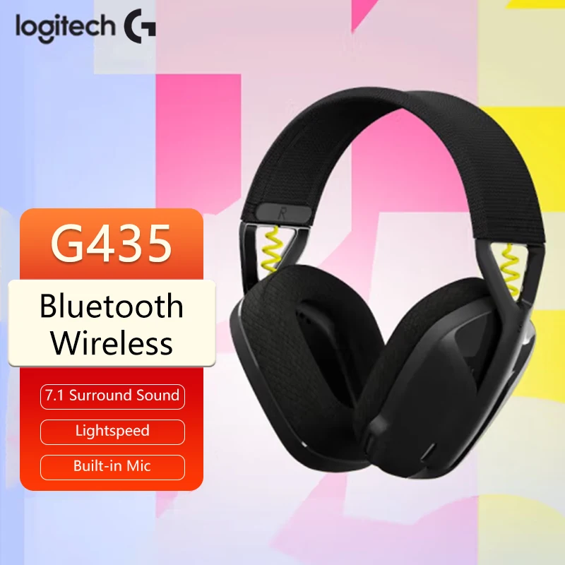 Logitech G435 LIGHTSPEED Bluetooth Wireless Gaming Headset Surround Sound Headphone Over-Ear For PC Laptop Games And Music