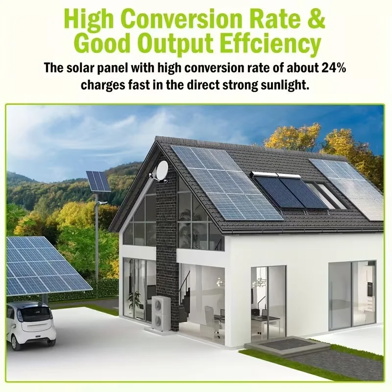 600W/1200W/2400W Solar Panels with 100A Controller, Dual USB, Suitable for Outdoor Camping, RV, and Hiking off Grid Systems
