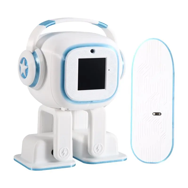 ABXE-AI Desktop Robot Multilingual Smart Chat Interactive Assistant, Dancing Robot Charging Skateboard