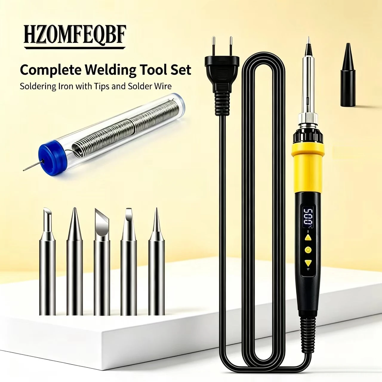 80W Electric Soldering Iron Adjustable Temperature Digital Display Electronic Welding Repair Tools With Solder Tin Iron Tips