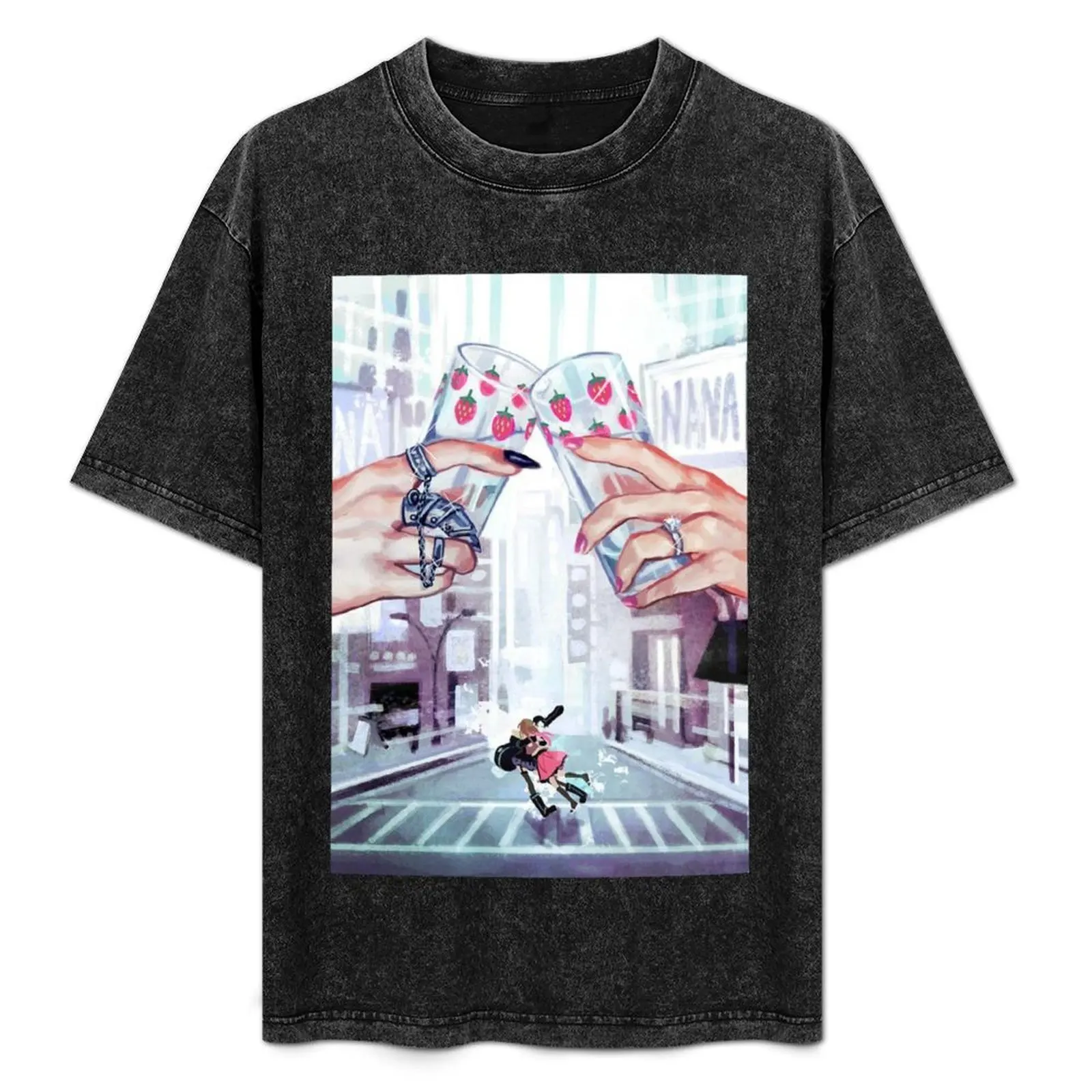 

NANA strawberry glasses art T-Shirt Work Wear Lightweight Tee