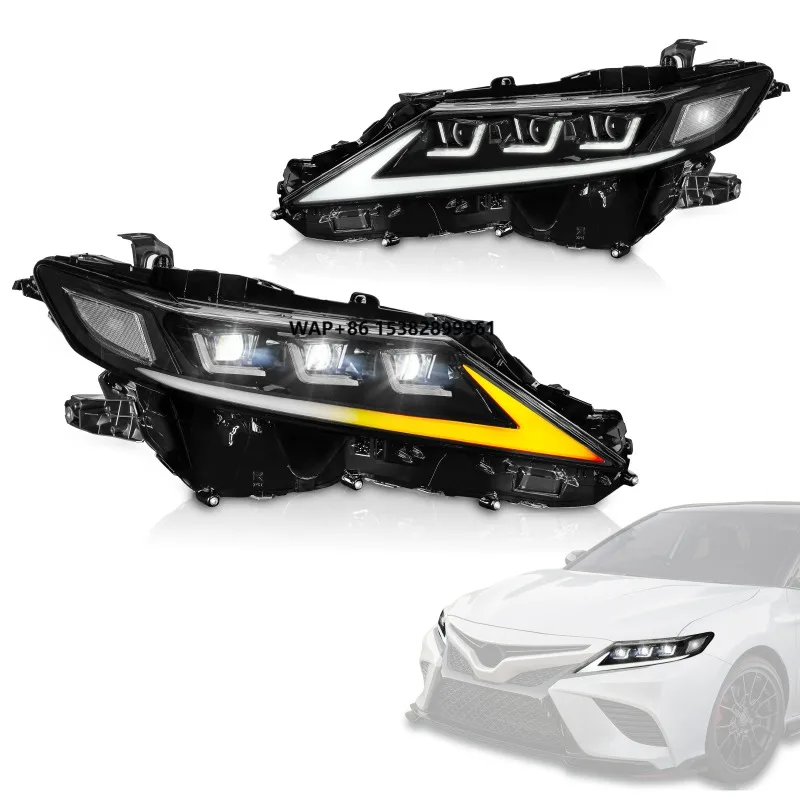 Archaic Headlights Assembly for Camry 2018-2022 Car Head Lamp with Startup Animation Car Front Lights - US Version