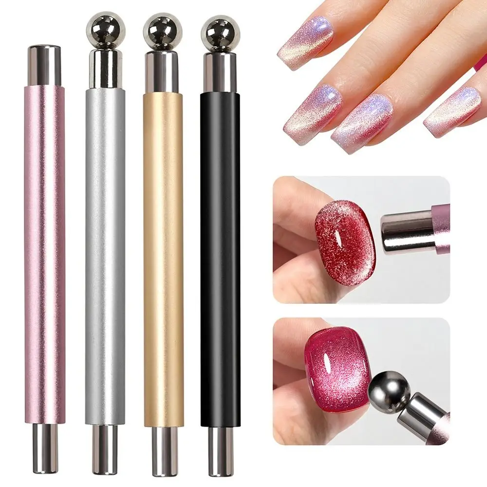 Magnetic Suction Cat Eye Nail Art Magnetic Tool Dual-purpose Double Headed Nail Magnetic Stick With Steel Balls Multifunctional