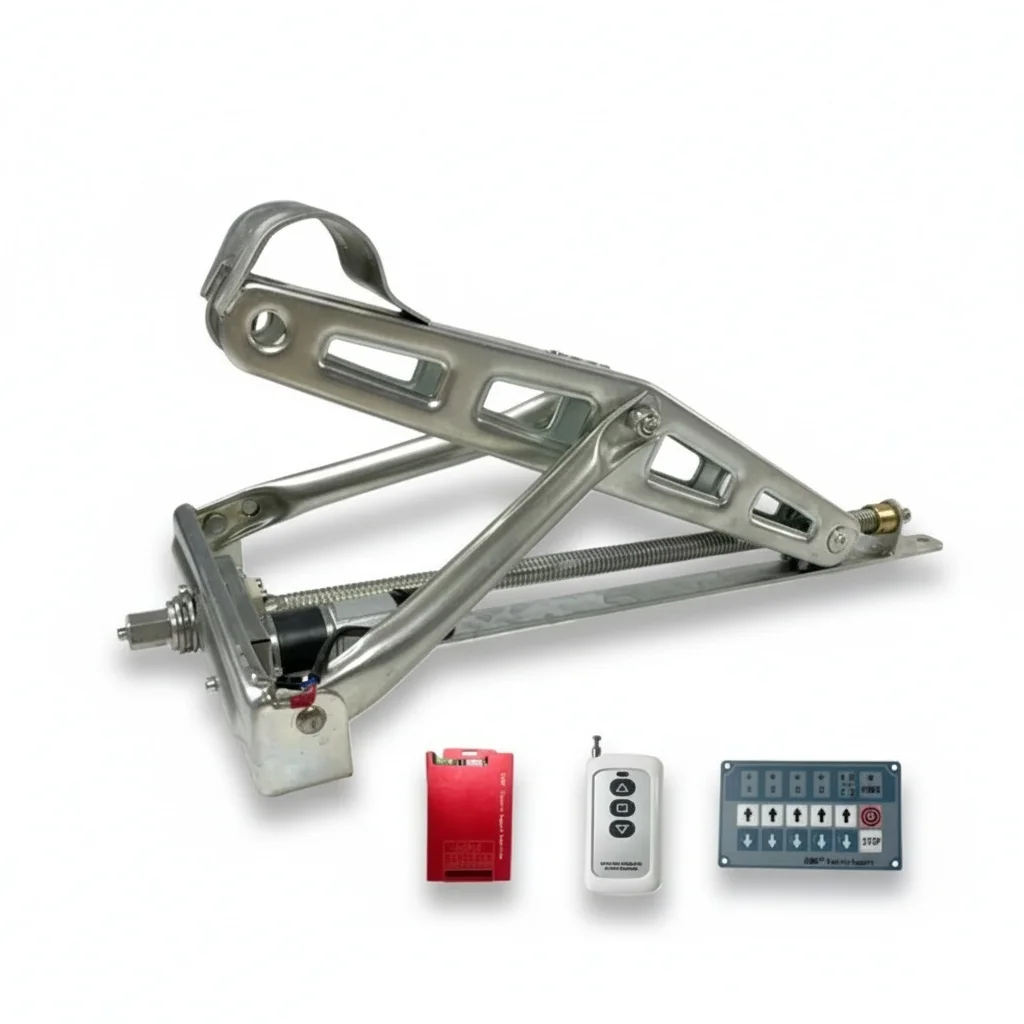 RV Scissor Jack, Heavy Duty 675 x 280 mm Trailer Stabilizer Jack with Crank Handle, Camper Leveling Support for RVs and Caravans