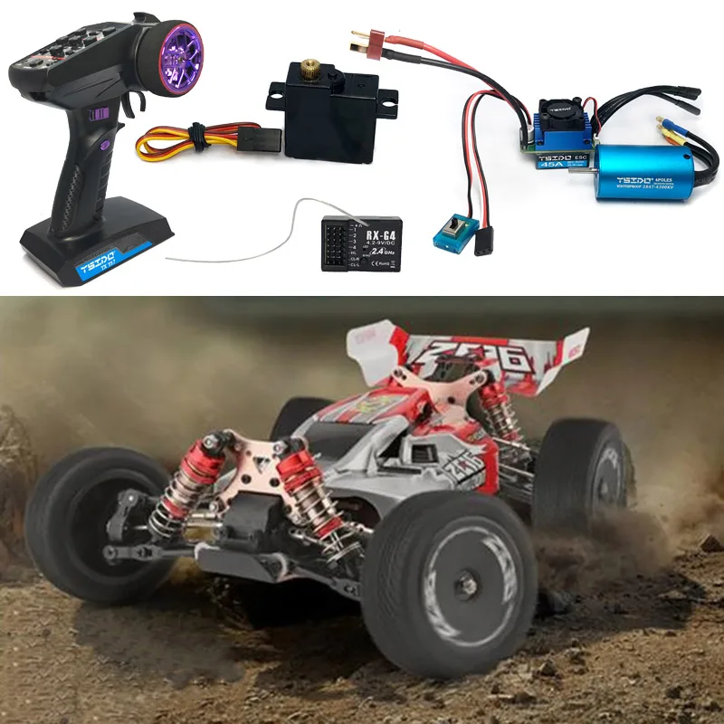 Upgrade 4CH Transmitter R/C ESC Brushless Motor Servo for MJX hyper go HBX REMO Hobby WLtoy 144001 124018 124019 1/12 1/14 Car