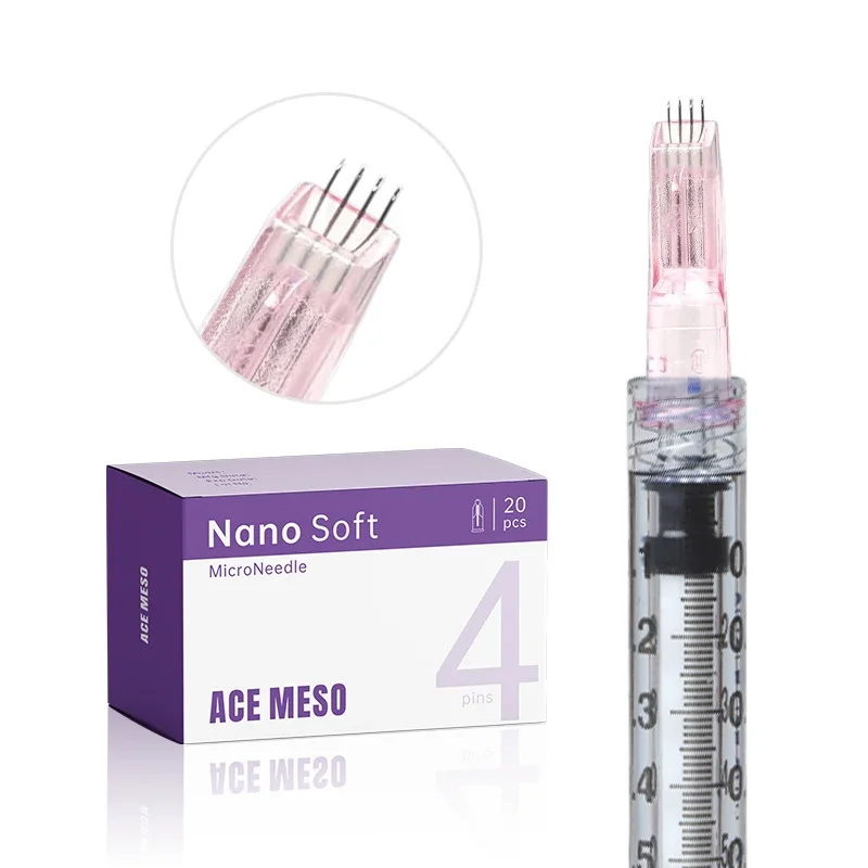 Korea 4pin Crystal Multi Needle Mesotherapy Cartridge Hand Injection Hydrating 34G Hydra Injector Microneedle Skin Care