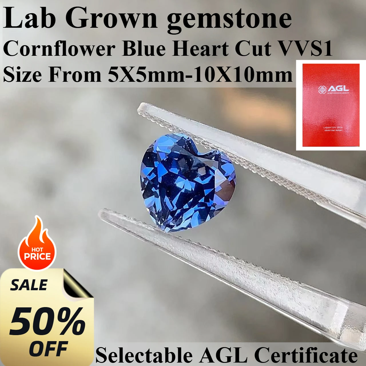 

Heart Cut Lab Grown Cornflower Blue Sapphire High Clarity Loose Gemstone For Jewelry Making DIY Ring Pendant Accessories