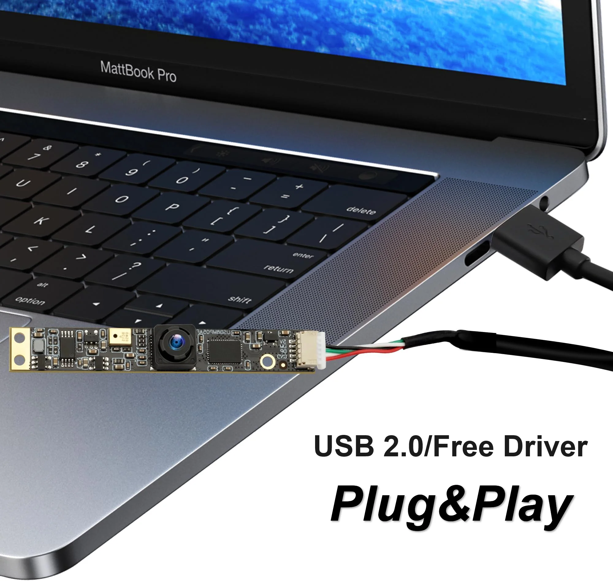 ELP 8MP وحدة كاميرا USB زاوية واسعة 105 °   كاميرا ميكروفون 4K Lightburn لشريط صغير للنقش بالليزر لأجهزة الكمبيوتر المحمول Raspberry Pi