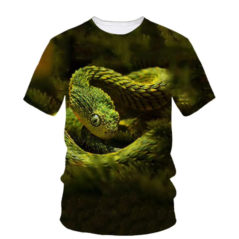 Hip Hop Funny Snake Totem Summer Men\'S T-Shirt Alternative Fashion Street Trend Classic Comfortable Plus Size Short Sleeve 6xl